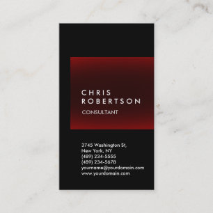 Carte de visite de consultant tendance Black Red S