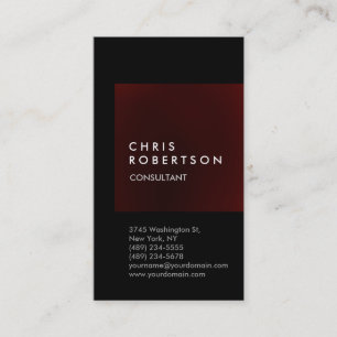 Carte de visite de consultant tendance Black Red S