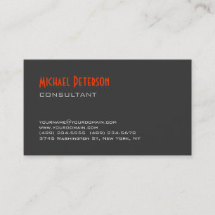 Carte de visite de consultant tendance Grey Orange