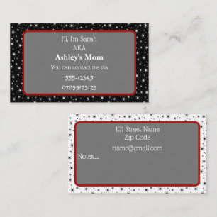 Carte de visite de contact parent