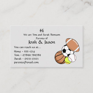 Carte de visite de contact parent