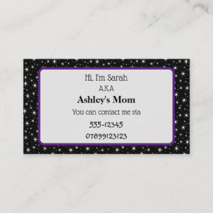 Carte de visite de contact parent