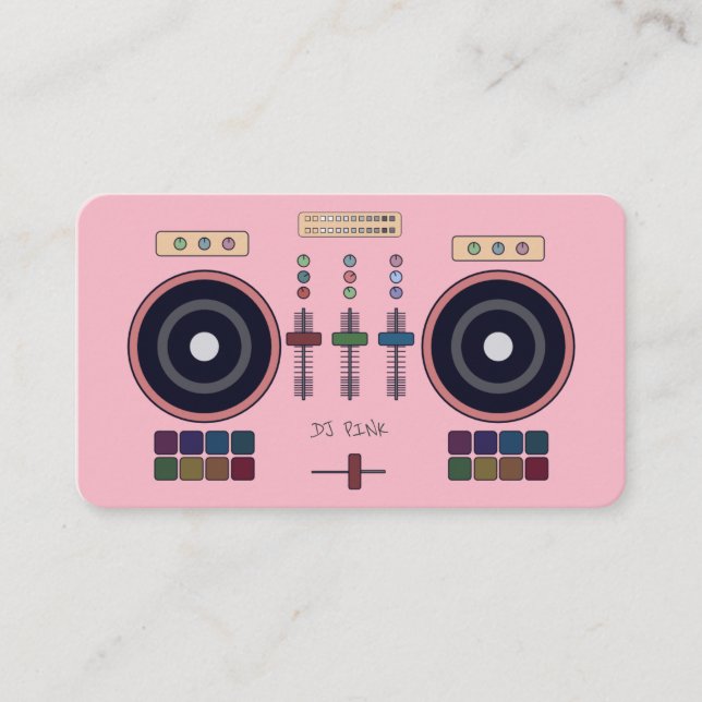 Carte de visite de contrôleur MIDI DJ Pink (Devant)
