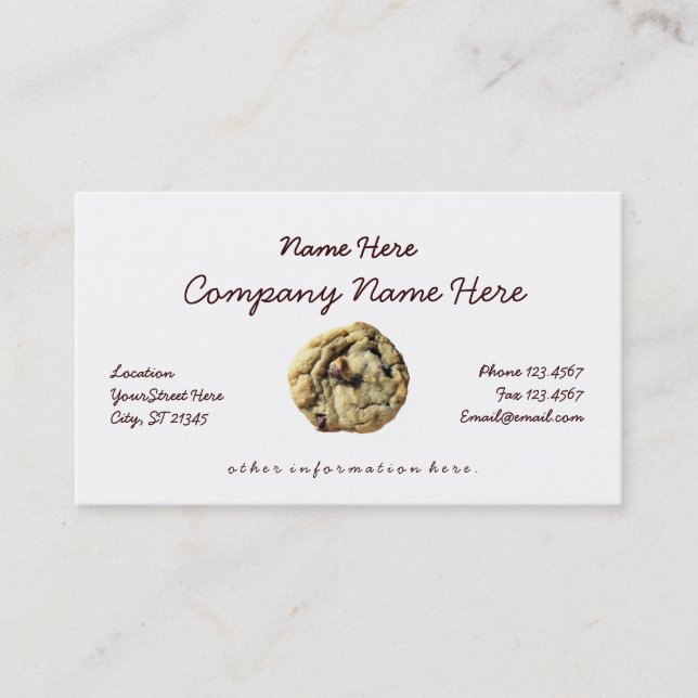 Carte de visite de cookies (Devant)