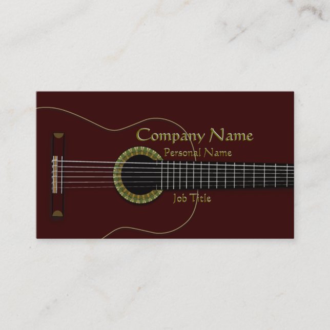 Carte de visite de cool de guitare acoustique (Devant)