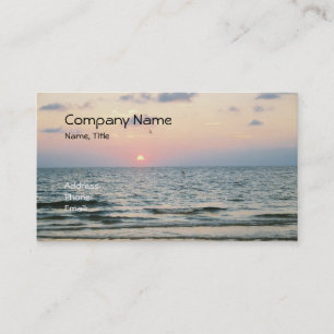 Carte de visite de coucher du soleil de plage de