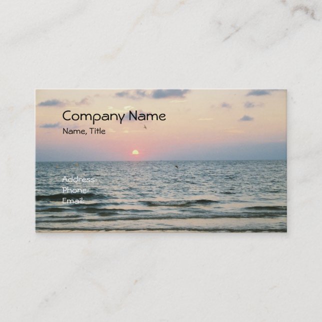 Carte de visite de coucher du soleil de plage de (Devant)