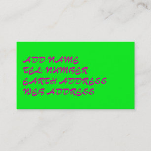 Carte de visite de couleur unie vert clair