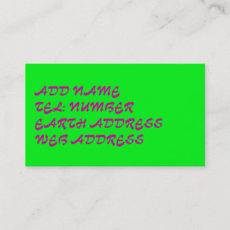 Carte de visite de couleur unie vert clair