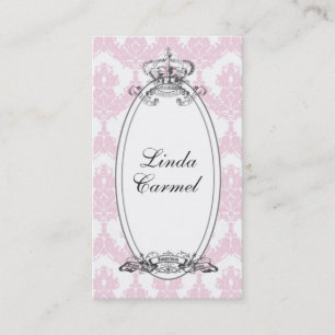 Carte de visite de couronne de damassé (pêche)