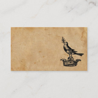 Carte de visite de couronne et d'oiseau