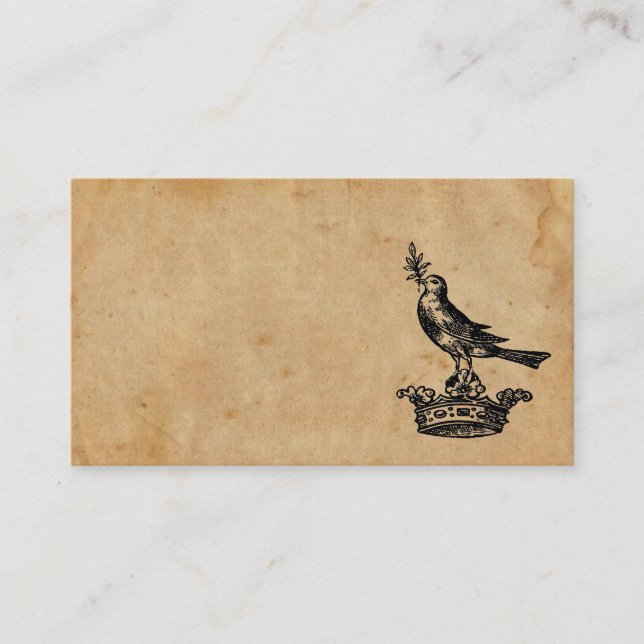 Carte de visite de couronne et d'oiseau (Devant)