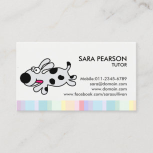 Carte de visite de cours particuliers dessin animé