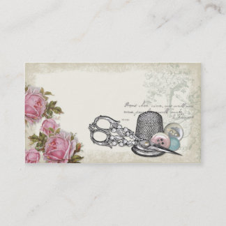 Carte de visite de couture d'IVOIRE de notions