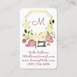 Carte de visite de couture Monogram Crest Seamstre