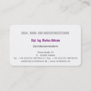 Carte de visite de couvreur