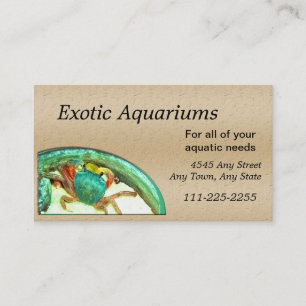 Carte de visite de crabe ou d'aquarium