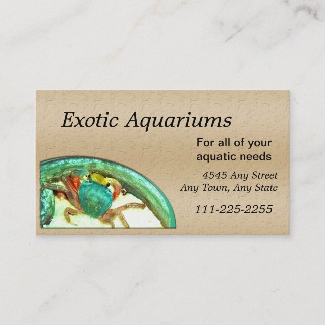 Carte de visite de crabe ou d'aquarium (Devant)