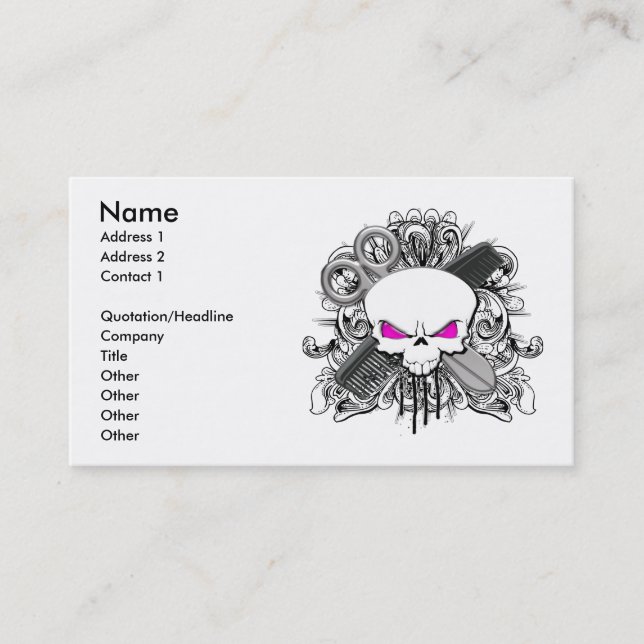Carte de visite de crâne de coiffeur (Devant)