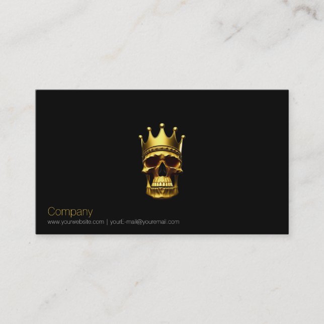 Carte de visite de crâne d'or (Devant)