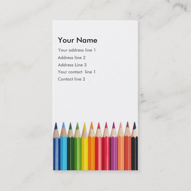 Carte de visite de crayon de couleur (Devant)