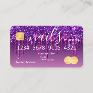 Carte de visite de crédit clous de Parties scintil