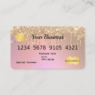 Carte de visite de crédit Ombre rose Parties scint