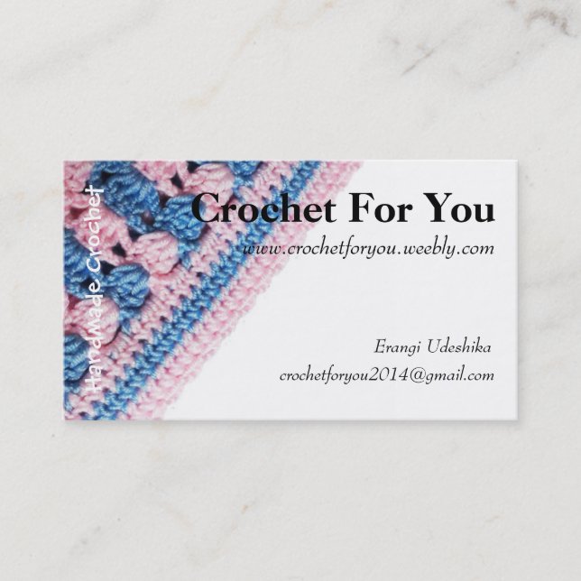 Carte de visite de crochet avec la vraie texture (Devant)