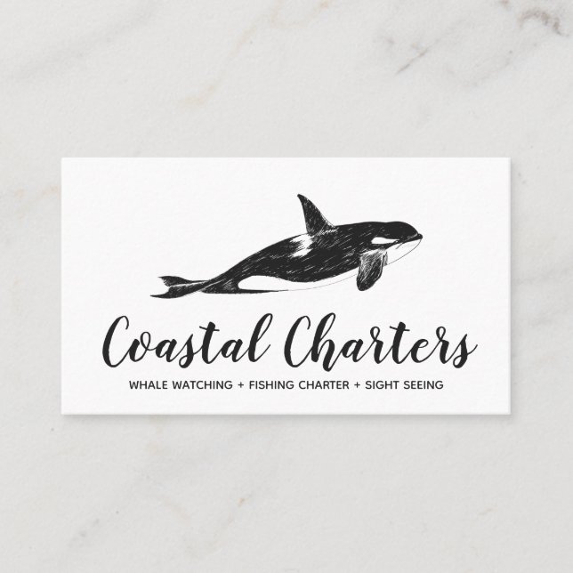 Carte de visite de croquis Orca Whale (Devant)