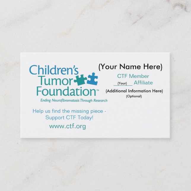 Carte de visite de CTF - customisez-le ! - (Devant)