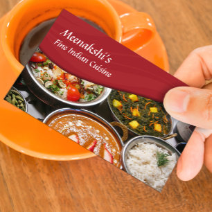 Carte de visite de cuisine indienne