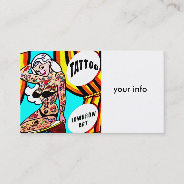 carte de visite de dame tatoué par blonde (Devant)