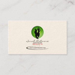 Carte de visite de danse (contexte vert)