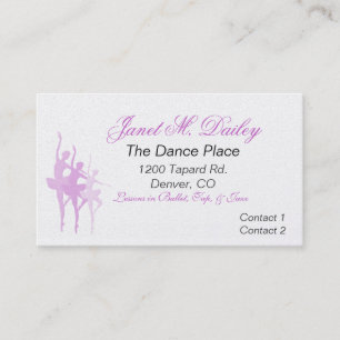 Carte de visite de danse de ballet