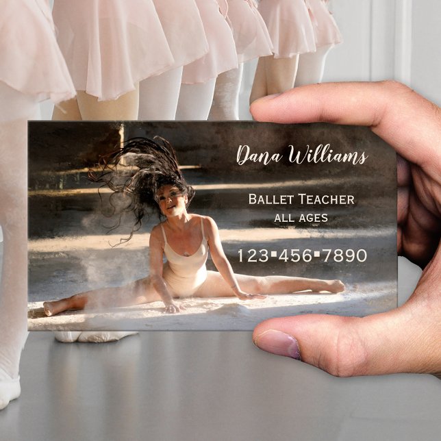 Carte de visite de danse de ballet moderne (Elegant business card for a dance teacher, ballet teacher, dance school or studio)