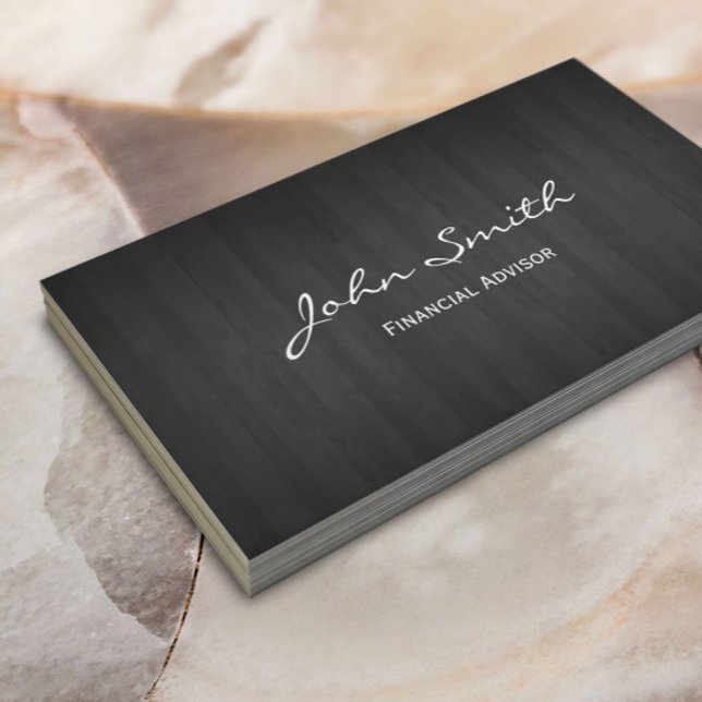 Carte de visite de Dark Wood Financial Advisor (Créateur téléchargé)