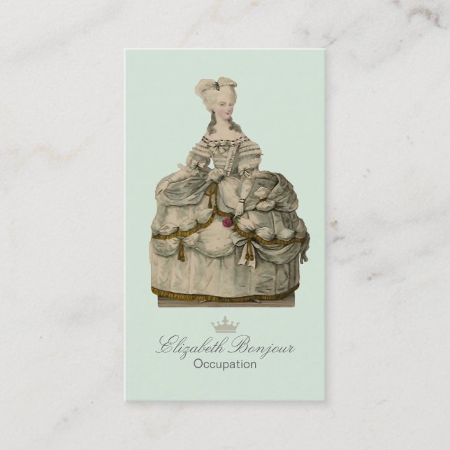 Carte de visite de ~ de robe de Marie Antoinette (Devant)