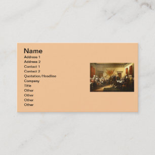 Carte de visite de déclaration d'indépendance