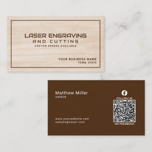 Carte de visite de découpe de gravure laser
