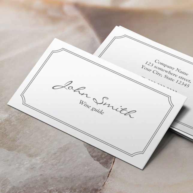 Carte de visite de dégustation de vin blanc classi (Créateur téléchargé)