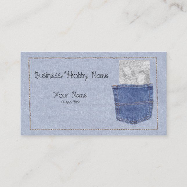 Carte de visite de denim (Devant)