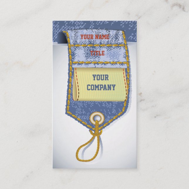 Carte de visite de denim de jeans (Devant)