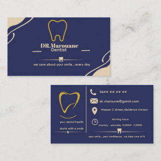 Carte de visite de dentiste de luxe