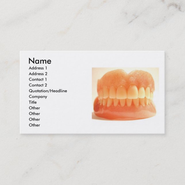 Carte de visite de dents fausses (Devant)