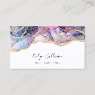 carte de visite de design opal bleu violet
