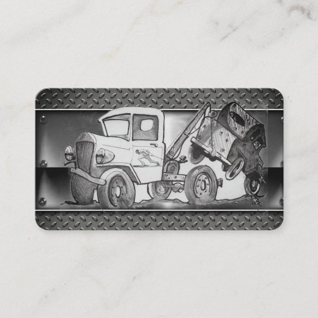 Carte de visite de dessin de camion remorque (Devant)