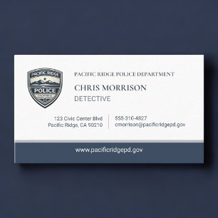 Carte de visite de détective de police avec logo