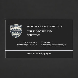 Carte de visite de détective d'officier de police