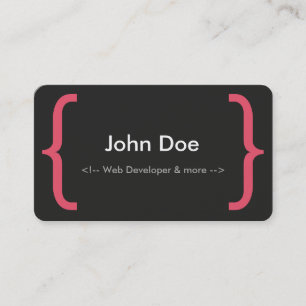 Carte de visite de développeur web