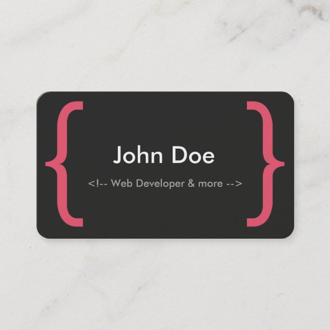 Carte de visite de développeur web (Devant)
